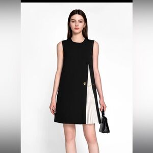 Saturday Club International contrast pleated panel dress